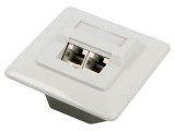 Soclu de perete Goobay 50972 RJ45 Cat 5e x2 8p8c alb IEEE 802.3at
