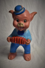 Porc / Purcelus cu acordeon - Aradeanca cauciuc Rubber Toy - Disney foto