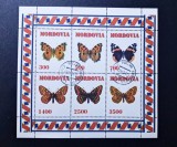 Mordovia (Rusia Emisiune Locală / Teritorială) 1997 Serie Fauna Fluturi Exotici Bloc / Mini-Coală 6v Ștampilat (Varianta II) - A90