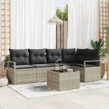 VidaXL Set de canapele pentru grădină 6 pcs Gri deschis Rattan poli 3346392