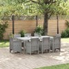 VidaXL Set de masă pentru grădină 9 pcs Gri deschis Ratan Polt 3378591
