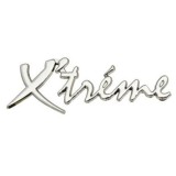 Emblema auto metalica, autoadeziva, model "X&rsquo;TREME", finisaj Crom, dimensiune, 15 x 3 cm