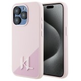Husa pentru iPhone 15 Pro Max - Karl Lagerfeld Silicone MagSafe (KLHMP15XSCMKMPCP) - Pink Shadow Metal Initial