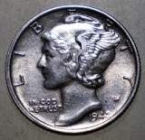 C.031 USA SUA WWII MERCURY 1 ONE DIME 1942 XF/AUNC ARGINT