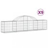 Cosuri gabion arcuite 9 buc, 200x30x40/60 cm, fier galvanizat