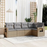Gossi set canapele de gradina cu perne, 5 piese, bej, poliratan