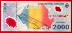 Romania 2000 lei 1999 Eclipsa seria mica 001A0036XXX UNC necirculata **