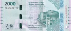 Bancnota Sri Lanka 2.000 Rupii 2025 - P131 UNC ( comemorativa - vezi descriere )