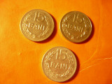 Set 3 Monede 15 Bani 1960, 1966, 1975 cal. f. buna apr.NC