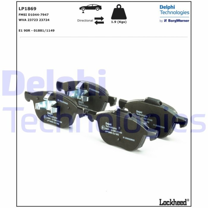 DELPHI LP1869 set placute frana,frana disc
