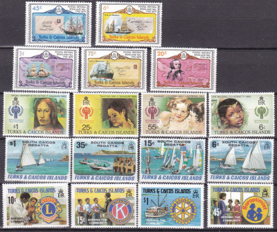 Turks Caicos 1979 -1981 4 serii complete MNH w74 foto