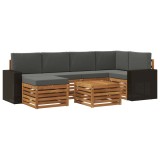 vidaXL Set canapea sectională cu pernă 7 pcs Natural și Antracit 3384603