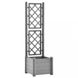 Cumpara ieftin Jardiniera de gradina cu spalier, gri piatra, 43x43x142 cm, PP
