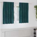 vidaXL Draperii opace cu bandă superioară, 2 buc. verde &icirc;nchis catifea