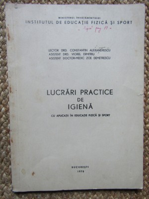 LUCRARI PRACTICE DE IGIENA CU APLICATII IN EDUCATIE FIZICA SI SPORT foto