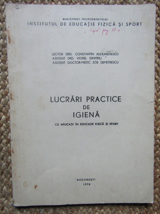 LUCRARI PRACTICE DE IGIENA CU APLICATII IN EDUCATIE FIZICA SI SPORT