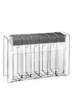 Cumpara ieftin Set 6 recipiente condimente, cu 2 orificii, transparent, 17x5x12cm