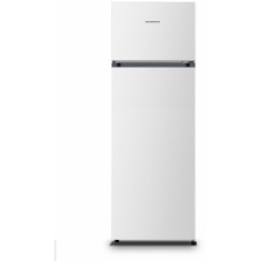 Frigider cu doua usi Heinner HF-HS243E++, 243 l, Control mecanic cu termostat ajustabil, Iluminare LED, Clasa E, H 161 cm, Alb