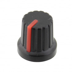 Buton pentru potentiometru, 15mm, plastic, negru-rosu, 15x15mm - 127080 foto