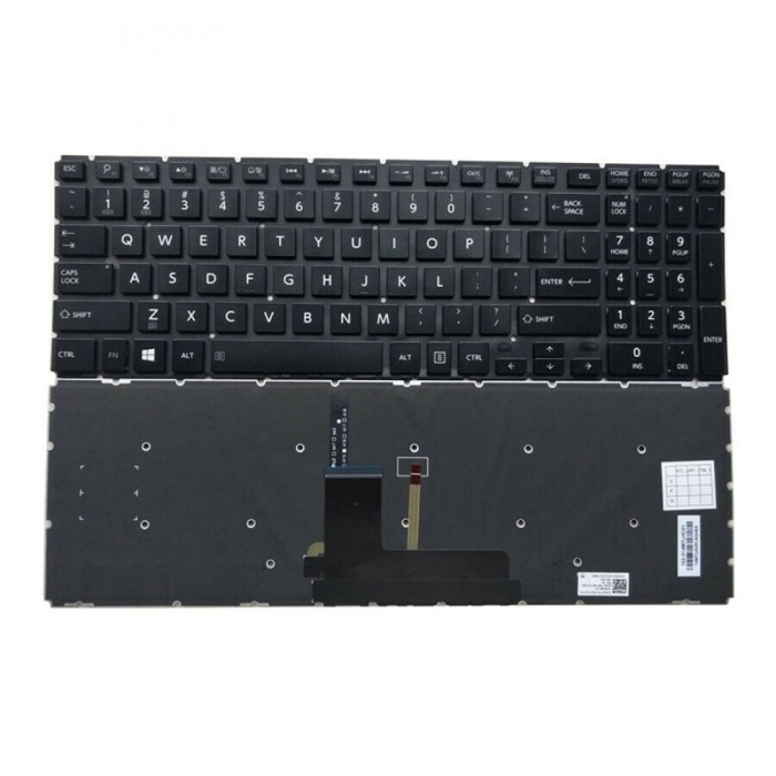 Tastatura Laptop, Toshiba, Satellite S55-B, S55T-B, neagra, iluminata, layout US