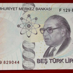 Turcia 5 Lire Lira (2009) 2022 UNC necirculata **