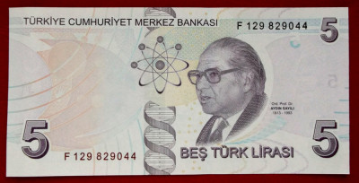 Turcia 5 Lire Lira (2009) 2022 UNC necirculata ** foto
