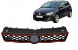 Grila centrala VW Polo 6R/6C GTI Design, negru mat cu linie rosie