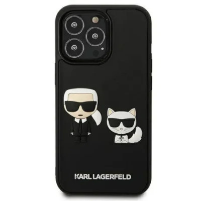 Husa Cover Karl Lagerfeld and Choupette 3D pentru iPhone 14 Plus Black foto