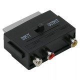 Adaptor EURO RCA soclu 3x RCA - fisa EUROSCART cu comutator IN-OUT 05161