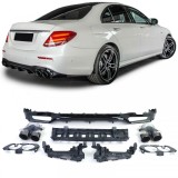 Difuzor sportiv spate cu tevi de esapament negre, potrivit pentru Mercedes E-Class W213 Sedan din 16 Performance AutoTuning
