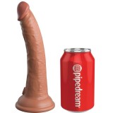 King Cock-Elite Dildo Realist din Silicon 17.8 cm Caramel-Ventuza