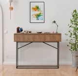 Cumpara ieftin Consola Mia Walnut-Negru