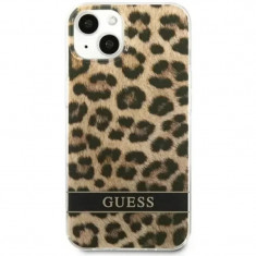 Husa Cover Guess Leopard Elecro Stripe pentru iPhone 13 Maro
