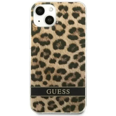 Husa Cover Guess Leopard Elecro Stripe pentru iPhone 13 Maro foto