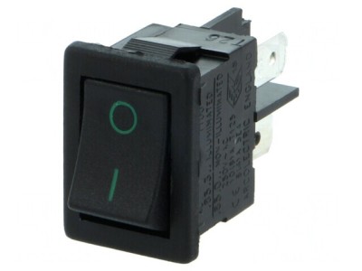 &amp;quot;Comutator Rocker SPST ON-OFF 10A/250V Negru-Verde&amp;quot; foto