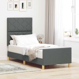 VidaXL Cadru de pat cu headboard Gri &icirc;nchis 80 x 200 cm țesătură