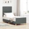 vidaXL Cadru de pat cu headboard Gri &icirc;nchis 80 x 200 cm țesătură 3344761