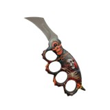 Pumnal tip box, rozeta autoaparare, cutit briceag deschidere automata, cap mort 3, lungime 21cm, lama 10 cm