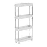 Cumpara ieftin Raft otel plastic alb cu roti Aliol 40x13x85 cm