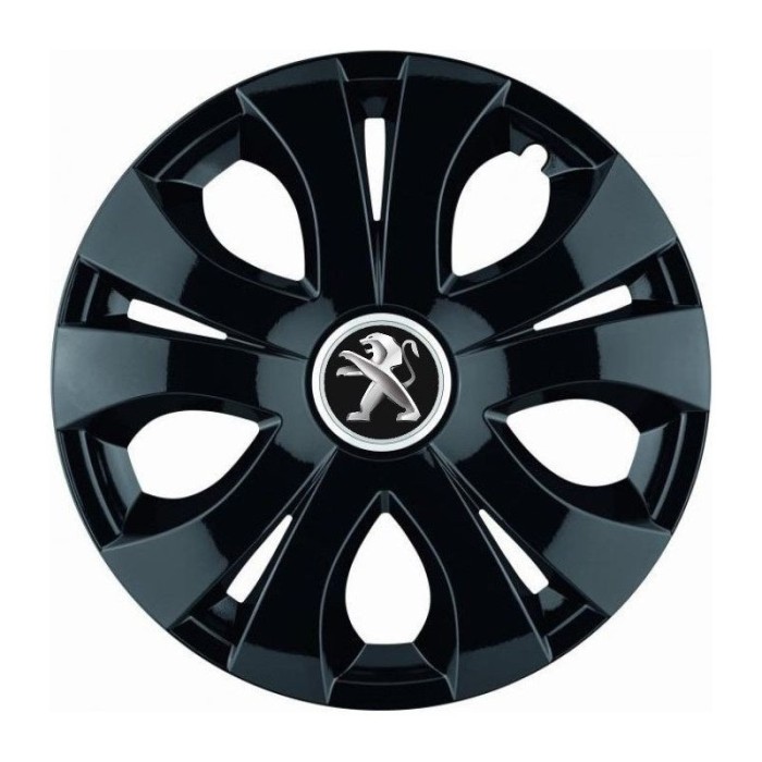 Set 4 Capace Roti Top Negru R15, Compatibil Cu Peugeot