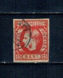 1869 - Carol I cu favoriti, 15 bani, stampilat