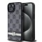 Husa pentru Apple iPhone 15, DKNY, Checkered Mono Pattern &amp; Printed Stripes, Neagra