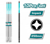 TOTAL - Set 10 biti de impact PH2x250mm - MTO-TACIM16PH2103