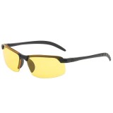 Ochelari pentru viziune pe timp de noapte, flippy, polarizati, pentru condus, ciclism, cu lentila galbena, pentru protectie, rama neagra, pc, 14 x 3.7