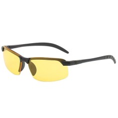 Ochelari pentru viziune pe timp de noapte, flippy, polarizati, pentru condus, ciclism, cu lentila galbena, pentru protectie, rama neagra, pc, 14 x 3.7