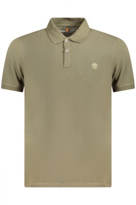Timberland Tricou polo barbati, cu mini logo brodat, Slim fit, Verde inchis, S foto