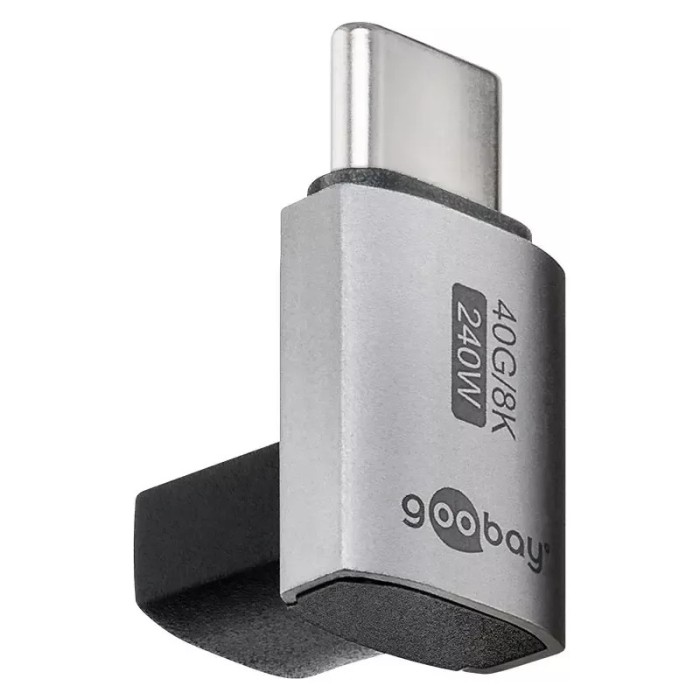 Adaptor USB-C3.1 mama - USB-C tata vertical la 90 scurt Thunderbolt 3 /4 Goobay 74444