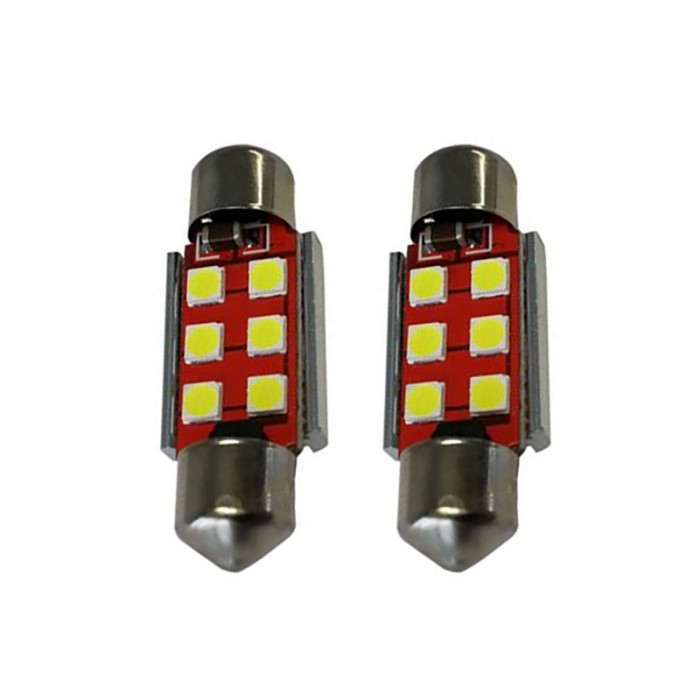 Set 2 x Becuri auto LED SMD, Canbus 5W, 6500k, 6LED