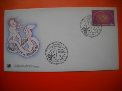 HOPCT PLIC FDC S NR 208 SURSE NOI DE ENERGIE 1981 - ONU NATIUNILE UNITE- -BIROUL VIENA AUSTRIA foto