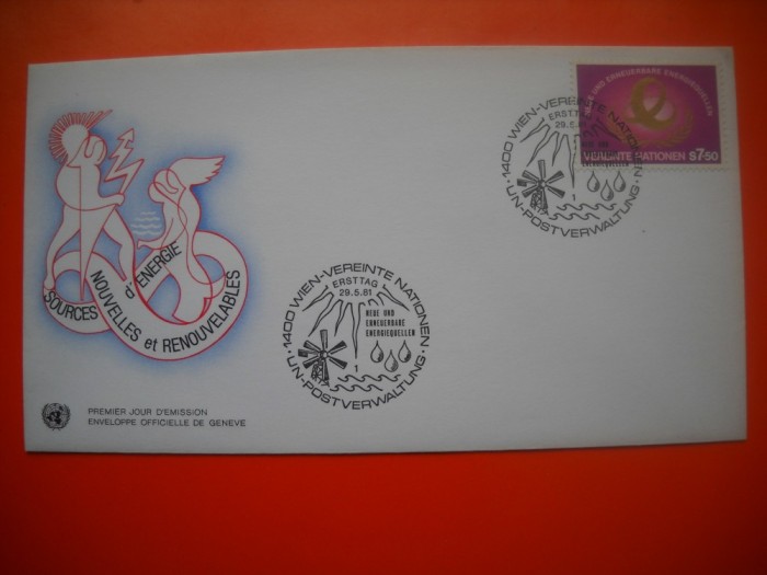HOPCT PLIC FDC S NR 208 SURSE NOI DE ENERGIE 1981 - ONU NATIUNILE UNITE- -BIROUL VIENA AUSTRIA